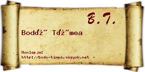 Bodó Tímea névjegykártya