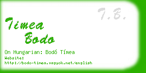 timea bodo business card
